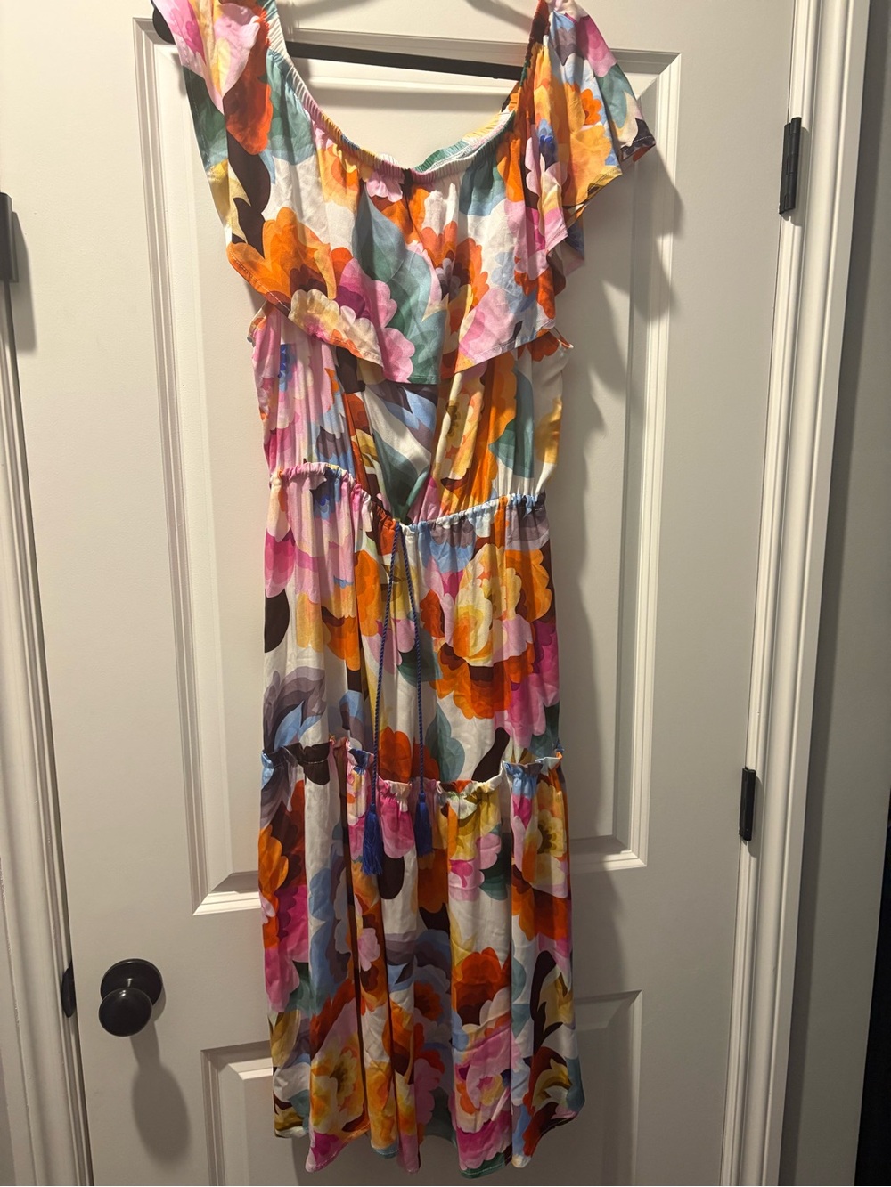 La Blanca Multicolor Floral Off-Shoulder Maxi Dress